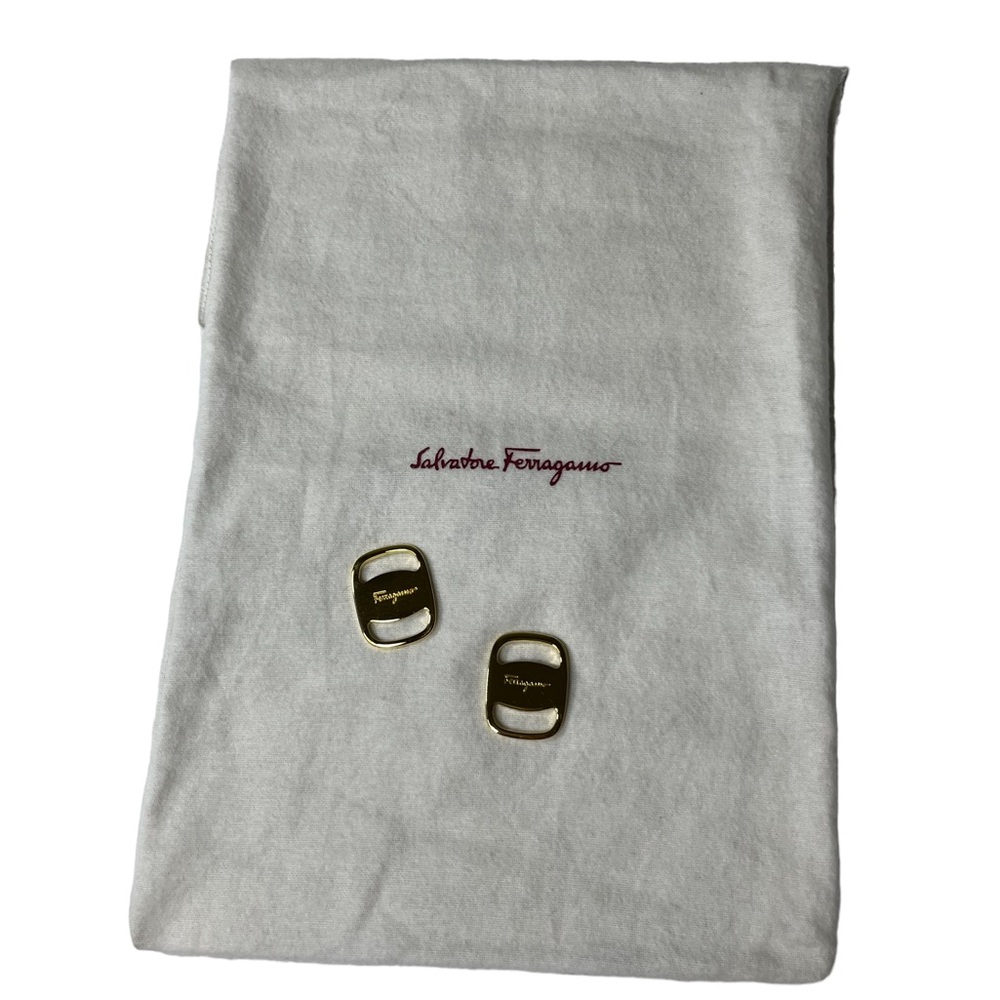 Authentic SALVATORE FERRAGAMO Logo Accessory Scarf Ring SET OF TWO with Dust Bag - Picture 4 of 16